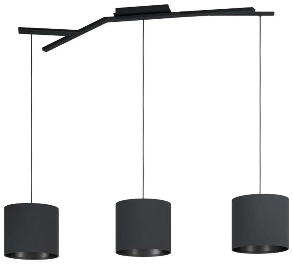Φωτιστικό Οροφής - Ράγα 39886 Balnario E27/3 Black Eglo Metal, Fabric