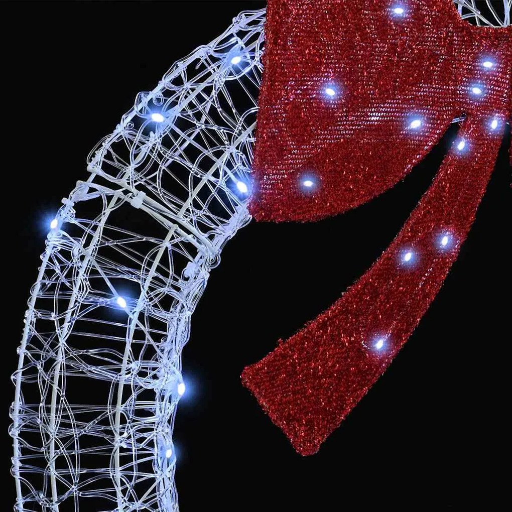 vidaXL Στεφάνι με 60 LED Ψυχρό λευκό 76 x 8.5 x 76 εκ Ακρυλικό