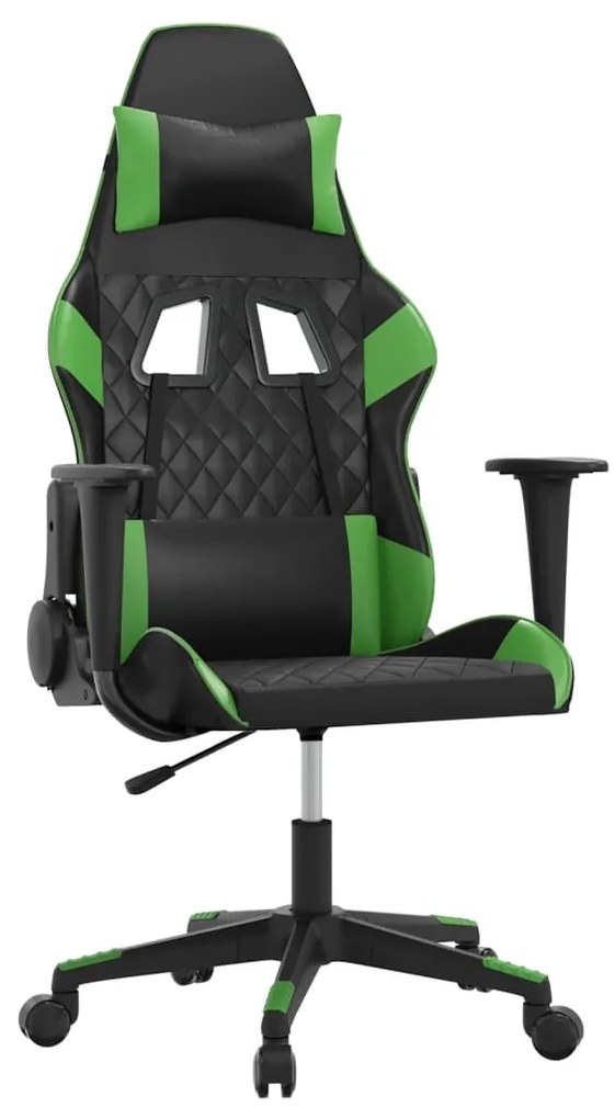 vidaXL Καρέκλα Gaming Μαύρο/πράσινο από Συνθετικό Δέρμα