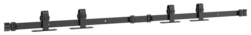 vidaXL Κιτ συρόμενης πόρτας γραφείου 122 cm από ανθρακούχο χάλυβα