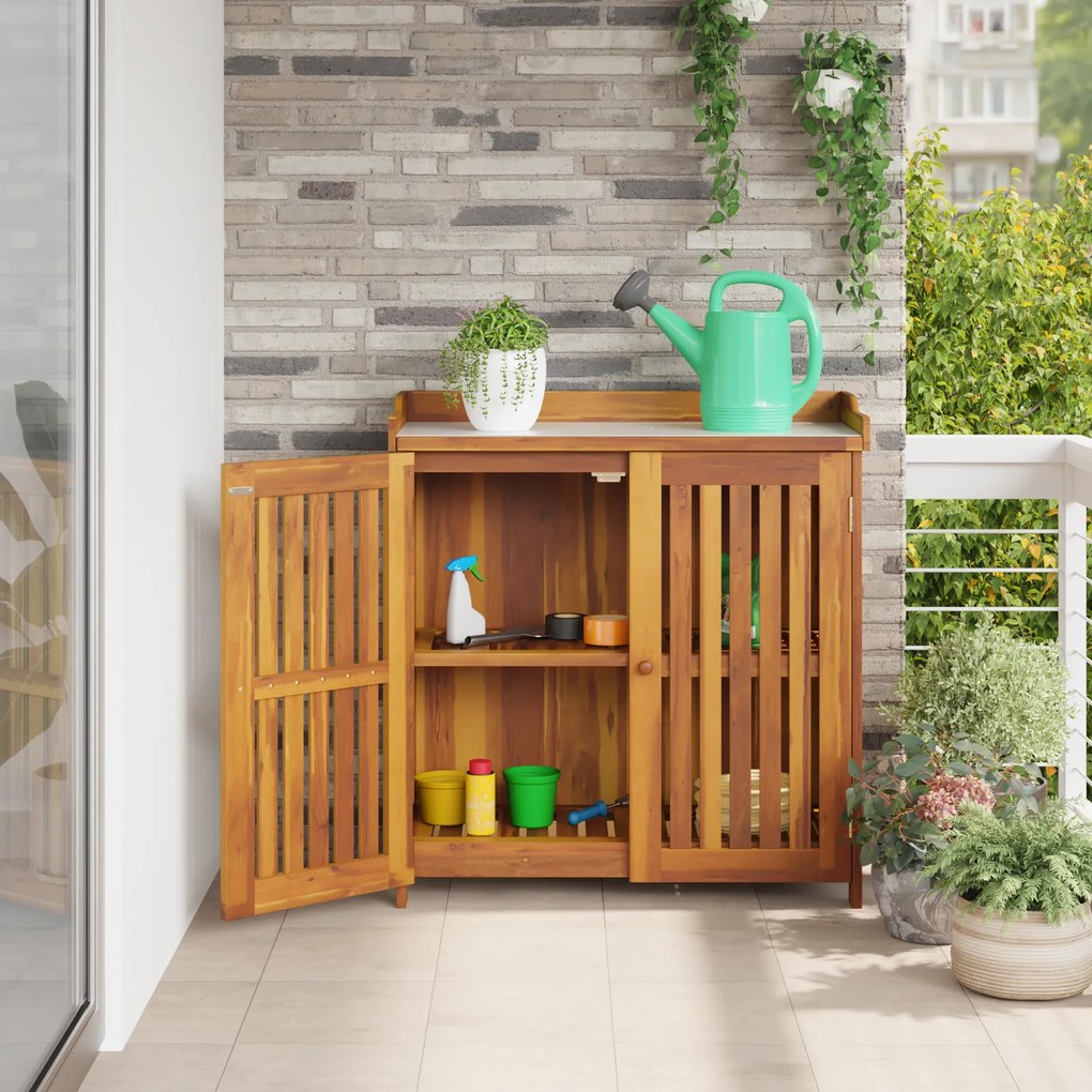 vidaXL Ντουλάπι Κήπου Καστανό 78 x 36.5 x 78cm Καμπούντα ξύλο ακακίας