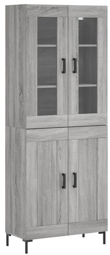 vidaXL Ντουλάπι Γκρι Sonoma 69,5 x 34 x 180 εκ. Επεξεργασμένο Ξύλο