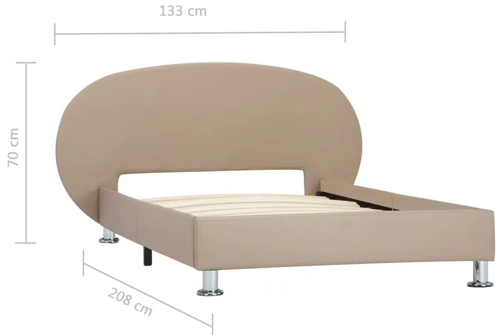 vidaXL Πλαίσιο Κρεβατιού Καπουτσίνο 100 x 200 εκ. από Συνθετικό Δέρμα