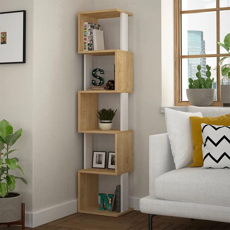 ΒΙΒΛΙΟΘΗΚΗ PIRI MEGAPAP ΧΡΩΜΑ ΦΥΣΙΚΟ ΟΞΙΑΣ/ΛΕΥΚΟ 35X30X161ΕΚ.