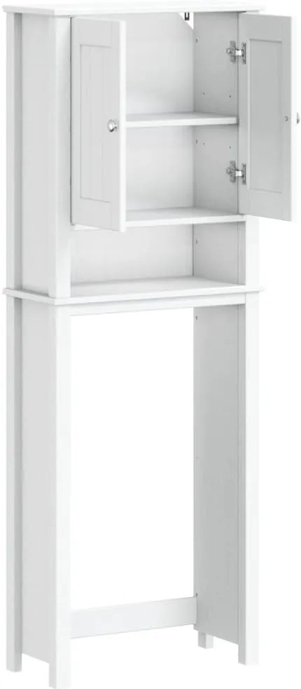 vidaXL Ντουλάπι Τουαλέτας BERG Λευκό 60 x 27 x 164,5 εκ. Μασίφ Ξύλο