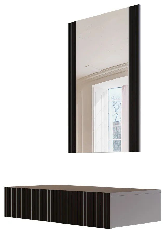 PAFOS vanity table ( hanging ) and mirror BLACK/BLACK DIOMMI CAMA-PAFOS-TOALETKA-CZ/CZ