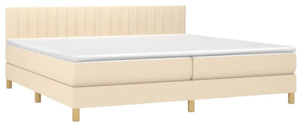 ΚΡΕΒΑΤΙ BOXSPRING ΜΕ ΣΤΡΩΜΑ ΚΡΕΜ 200X200 ΕΚ. ΥΦΑΣΜΑΤΙΝΟ 3140806