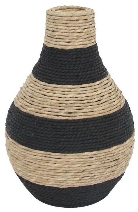 Βάζο Nubia 032076 29x29x43cm Natural-Black Polywood,Σχοινί
