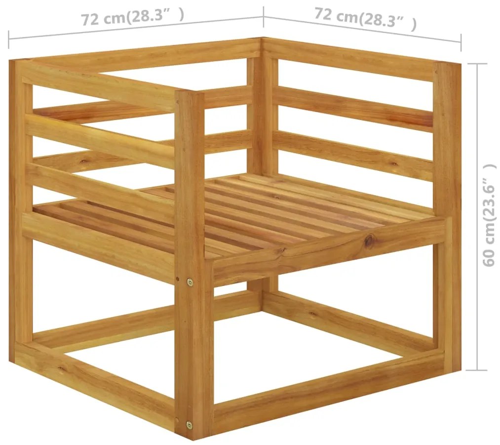 vidaXL Καρέκλα Κήπου από Μασίφ Ξύλο Ακακίας με Σκούρα Γκρι Μαξιλάρια