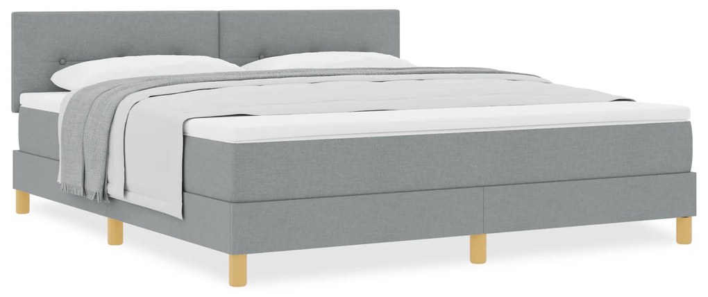vidaXL Κρεβάτι με Στρώμα Σπαστό Ανοιχτό Γκρι 180x200 εκ. Ύφασμα