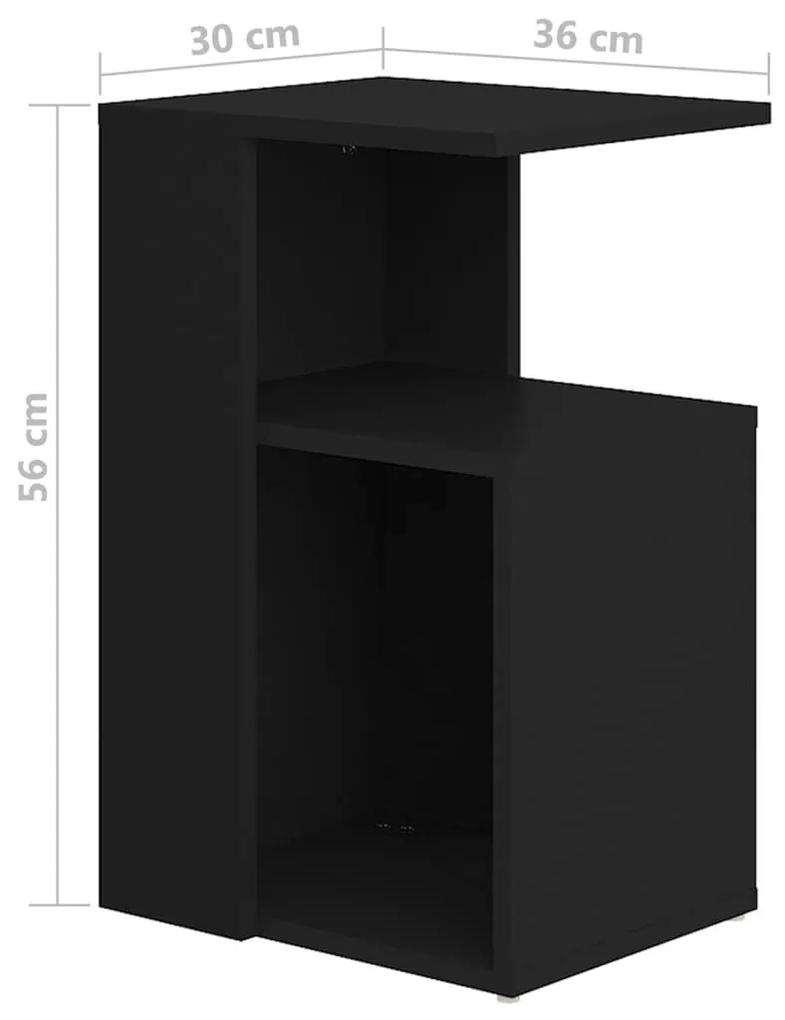 Τραπέζι Βοηθητικό Μαύρο 36 x 30 x 56 εκ. από Μοριοσανίδα - Μαύρο