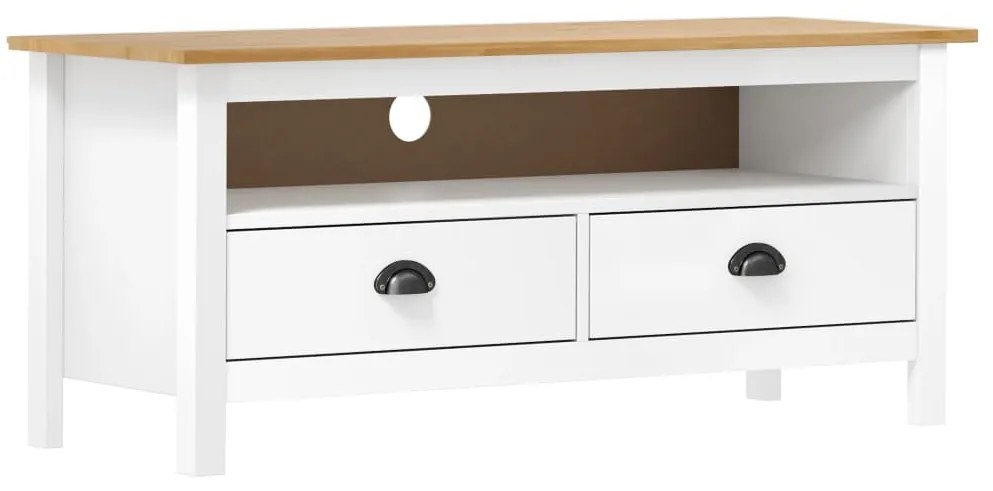 Έπιπλο Τηλεόρασης Hill Λευκό 110x40x47 εκ. Ξύλο Πεύκου