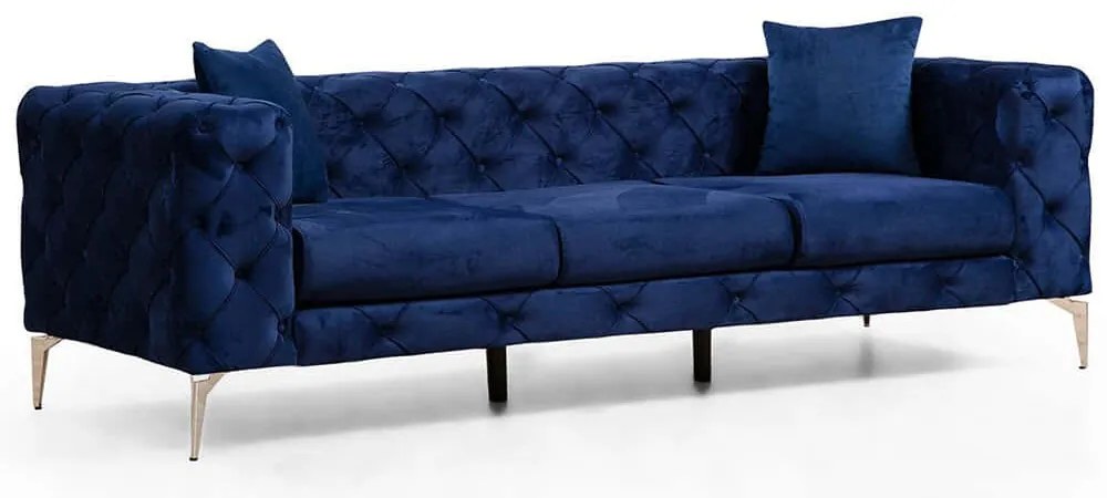 Καναπές Τριθέσιος Como 569HLN1129 237x90x70cm Navy Blue
