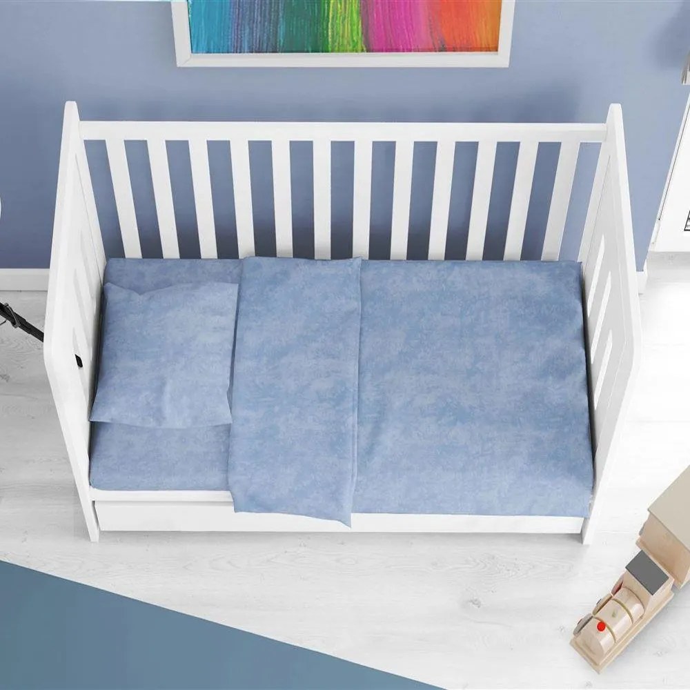 Κατωσέντονο Βρεφικό Premium Shadow 614 Με Λάστιχο Sky Blue DimCol Κούνιας 70x140cm 100% Cotton