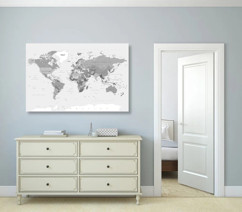 Εικόνα σε έναν κλασικό ασπρόμαυρο χάρτη από φελλό - 120x80  color mix