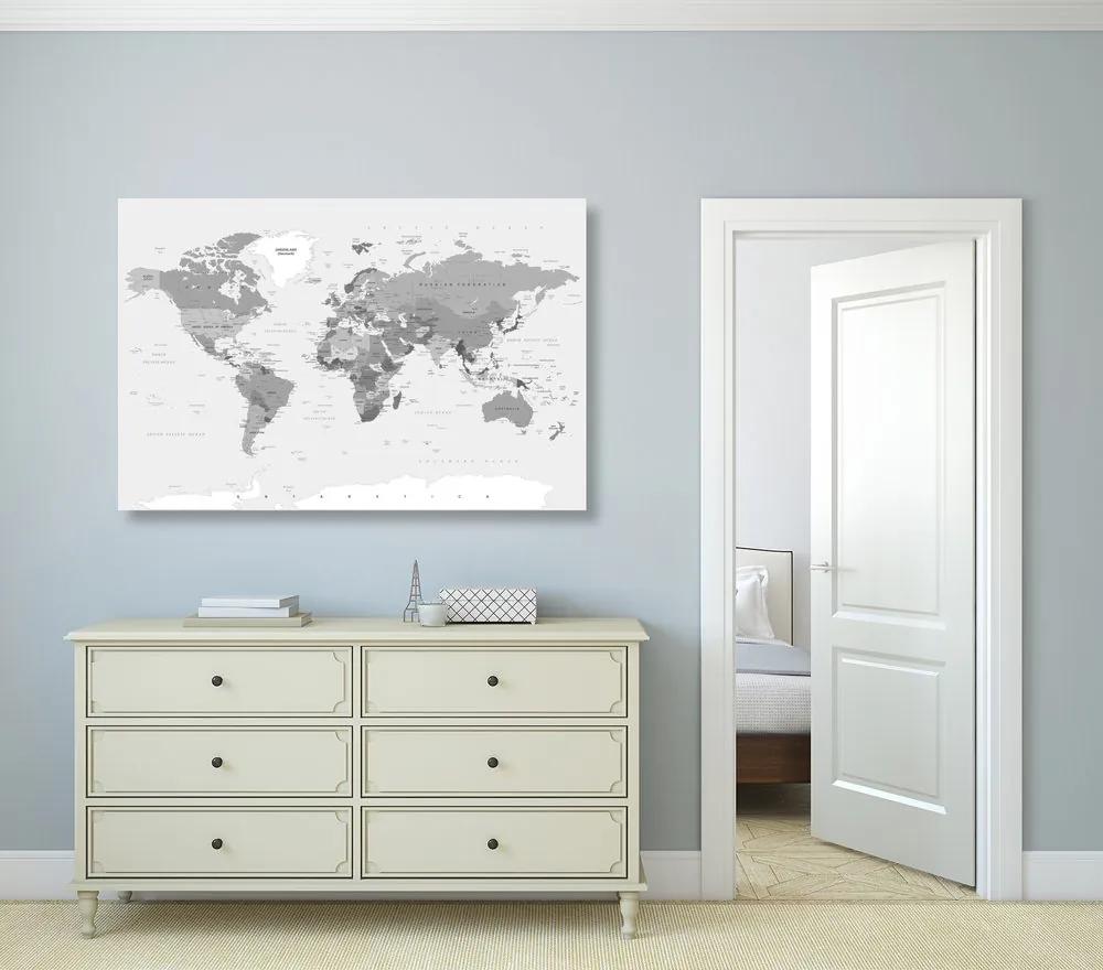 Εικόνα σε έναν κλασικό ασπρόμαυρο χάρτη από φελλό - 90x60  color mix