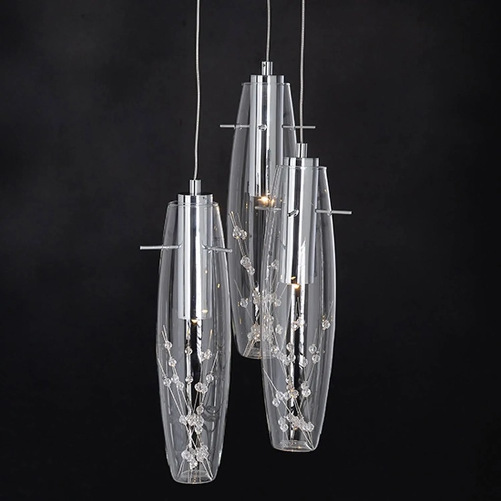 Φωτιστικό Οροφής 3Φ VANI309LEDP Clear Metal, Glass