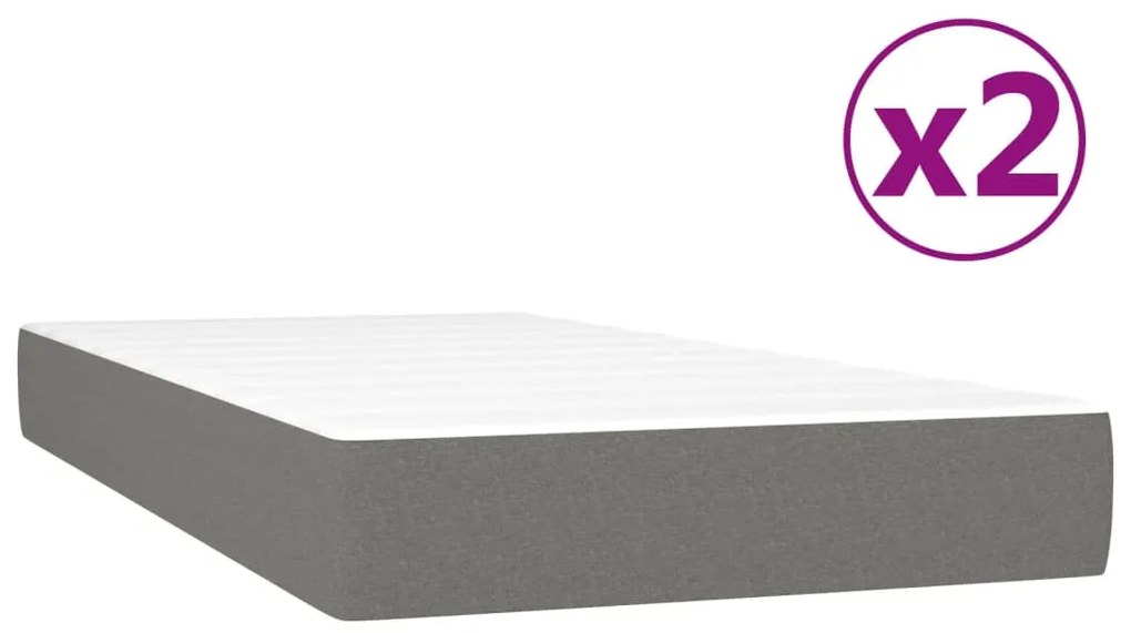 ΚΡΕΒΑΤΙ BOXSPRING ΜΕ ΣΤΡΩΜΑ ΣΚΟΥΡΟ ΓΚΡΙ 200X200 ΕΚ. ΥΦΑΣΜΑΤΙΝΟ 3144102