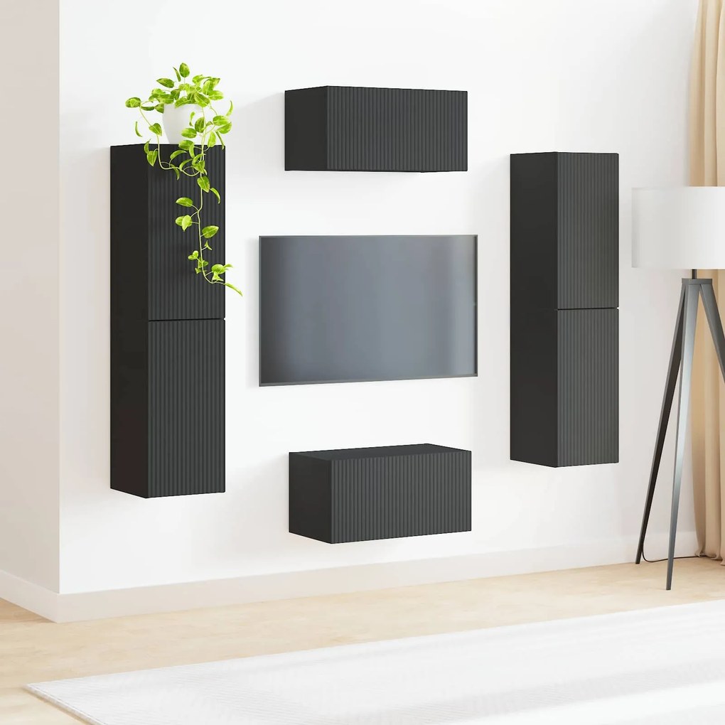 vidaXL 3 pcs Μαύρο