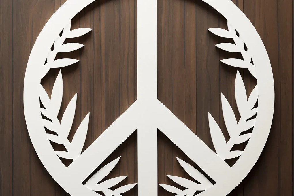 Intra απο ξύλο plywood  Χρώμα wenge 3mm-4mm πάχος - Cricut Πινακίδα ειρήνης με Δίασταση 20x20 cm INTRAFABR-115280401