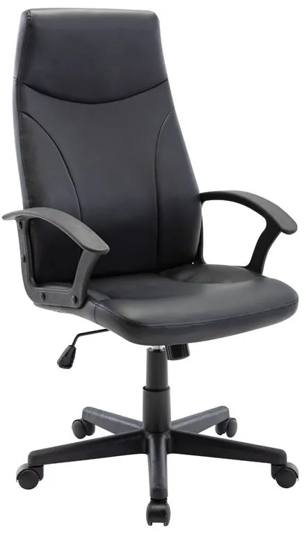 WOODWELL BF1250 Πολυθρόνα Γραφείου Διευθυντή, Pu Μαύρο 60x64x108/120cm ΕΟ527,1