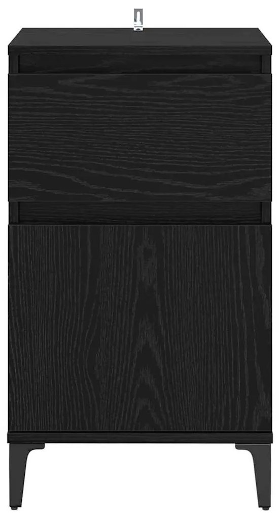 vidaXL Κομοδίνο 2 pcs Μαύρη δρυς 40 x 35 x 70 εκ. Επεξεργασμένο ξύλο