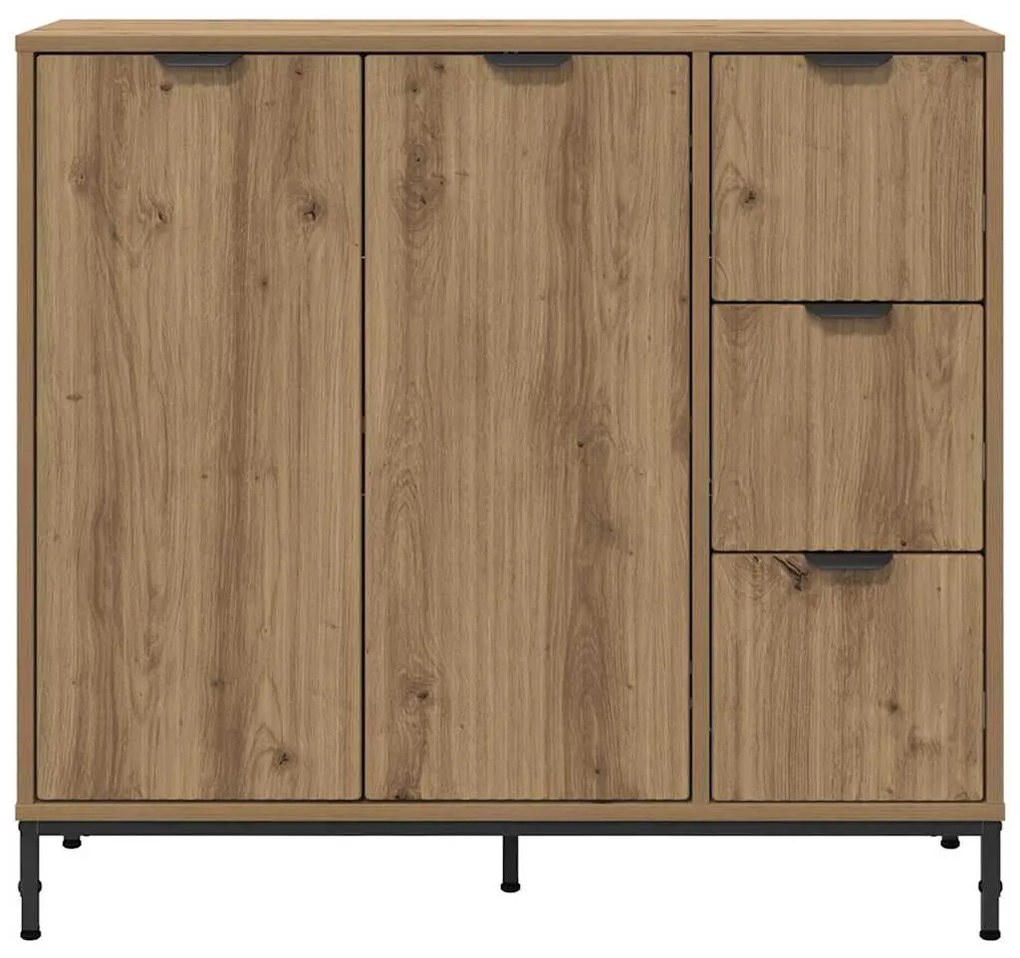 vidaXL Πλαϊνό γραφείο με συρτάρι artisan δρυς 89.5 x 33 x 82 εκ.