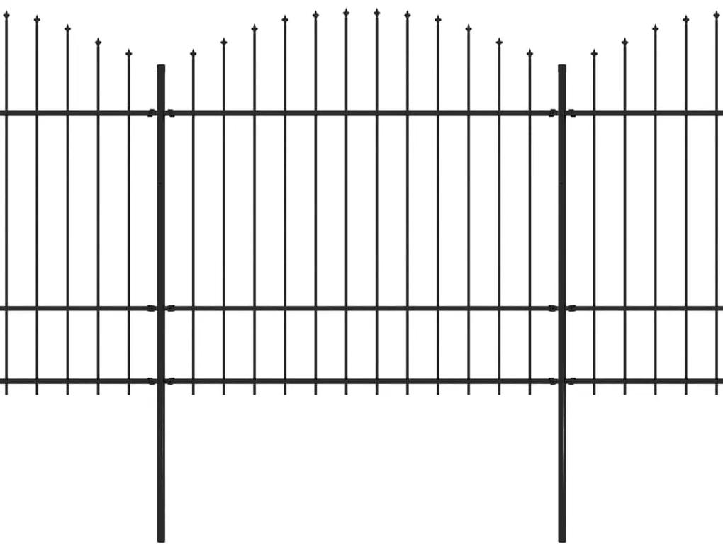 vidaXL Κάγκελα Περίφραξης με Λόγχες Μαύρα (1,5-1,75)x15,3 μ. Ατσάλινα