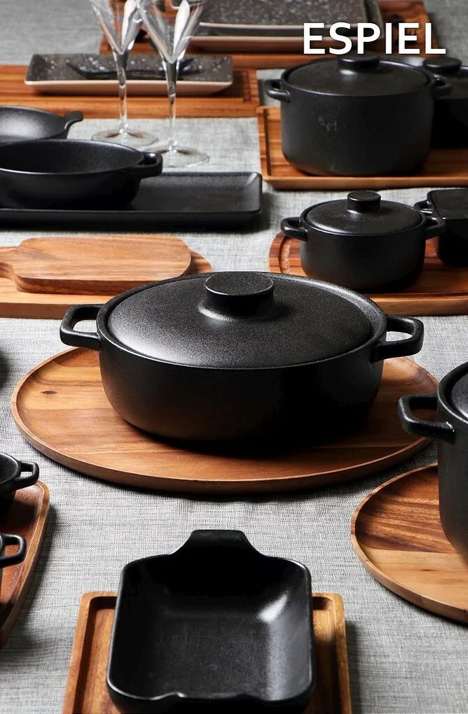 LAVA ΚΑΤΣΑΡΟΛΑ STONEWARE ΜΑΥΡΗ 22χ17χ10ΕΚ. - ESPIEL - NOL102