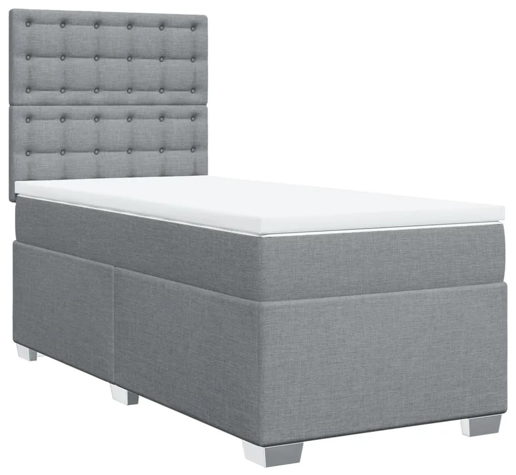 ΚΡΕΒΑΤΙ BOXSPRING ΜΕ ΣΤΡΩΜΑ ΑΝΟΙΧΤΟ ΓΚΡΙ 80X200 ΕΚ. ΥΦΑΣΜΑΤΙΝΟ 3292629