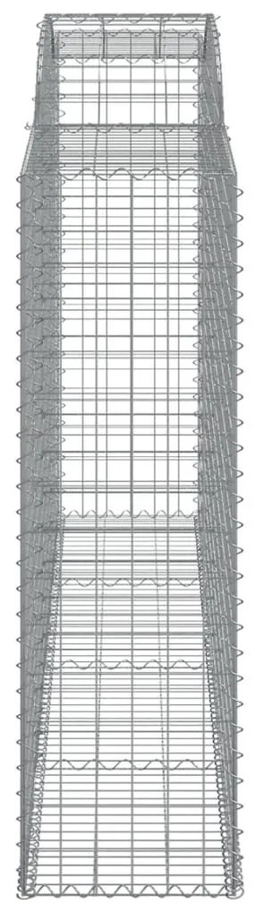 Συρματοκιβώτια Τοξωτά 2 τεμ. 300x50x160/180 εκ. Γαλβαν. Ατσάλι - Ασήμι