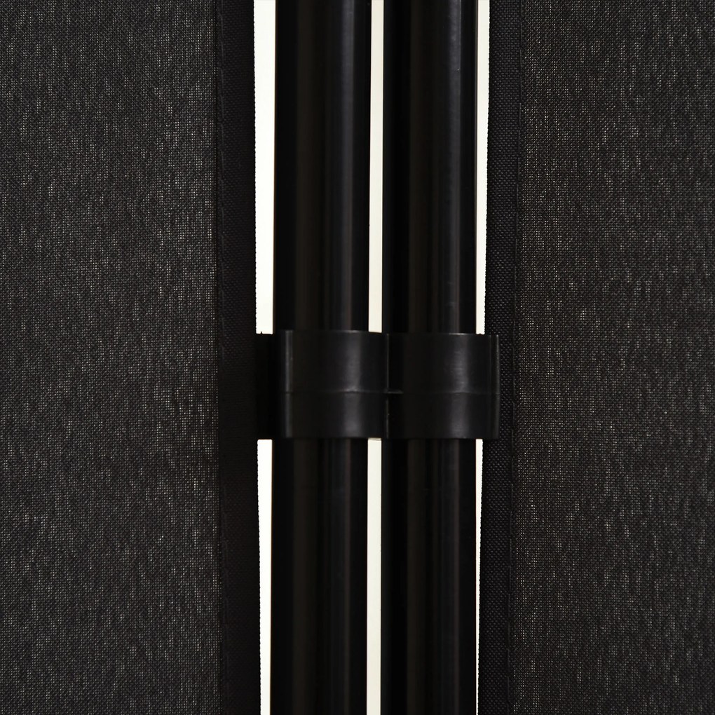 HOMCOM Διαχωριστικό χώρου, 3 τεμαχίων, με μεταλλικό σκελετό, Μαύρο