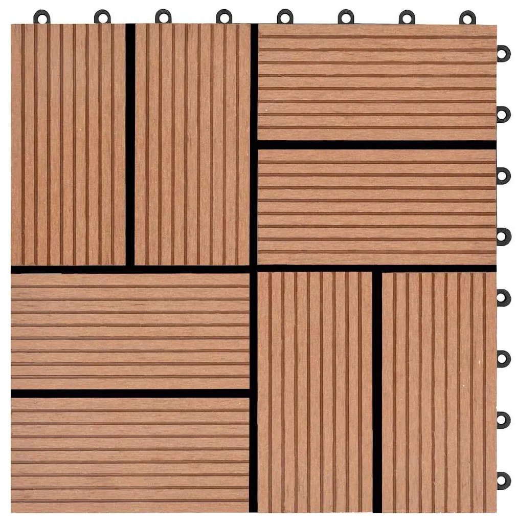 vidaXL Πλακάκια Deck 11 τεμ. Καφέ 30 x 30 εκ. 1 μ² από WPC