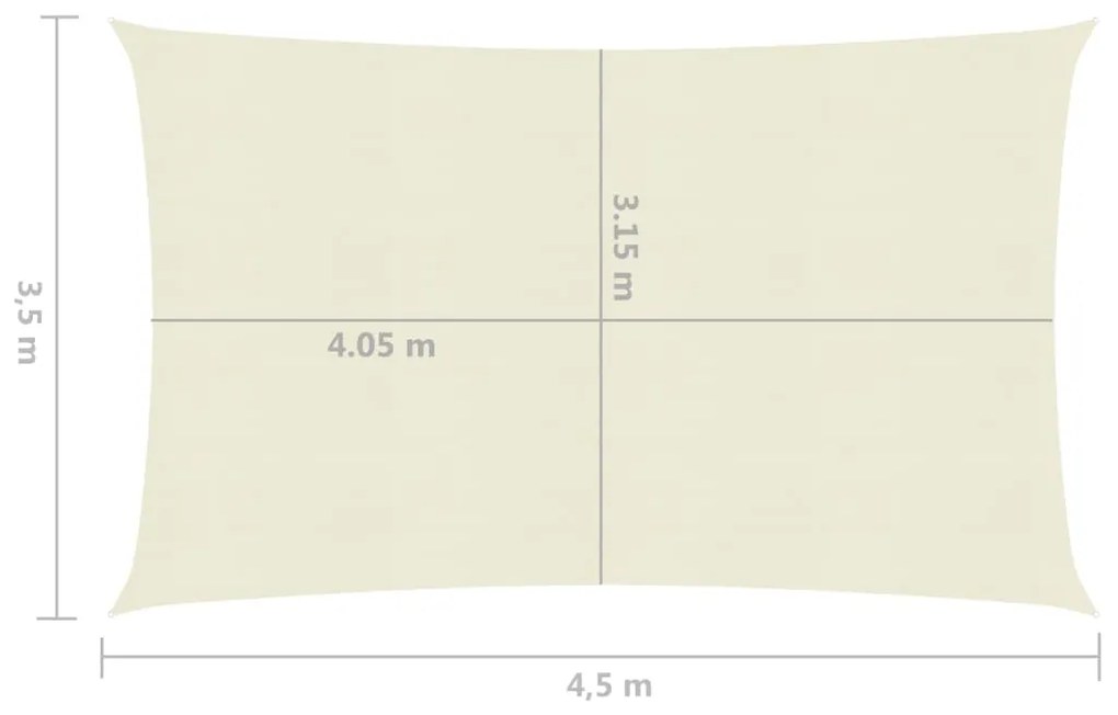 Πανί Σκίασης Κρεμ 3,5 x 4,5 μ. από HDPE 160 γρ./μ² - Κρεμ