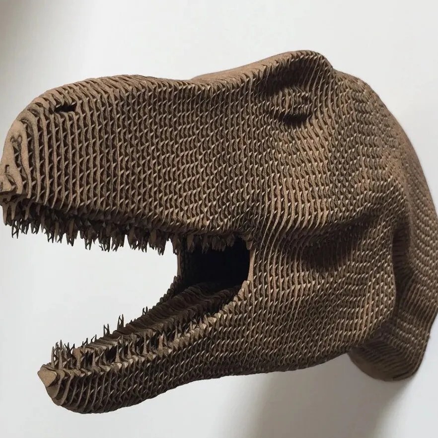 Intra απο ξύλο plywood 3mm-4mm πάχος – T Rex Dinosaur Head Trophy 3D Ξύλινο ξύλο παζλ 40x40 cm INTRAVECTRY-MY557999