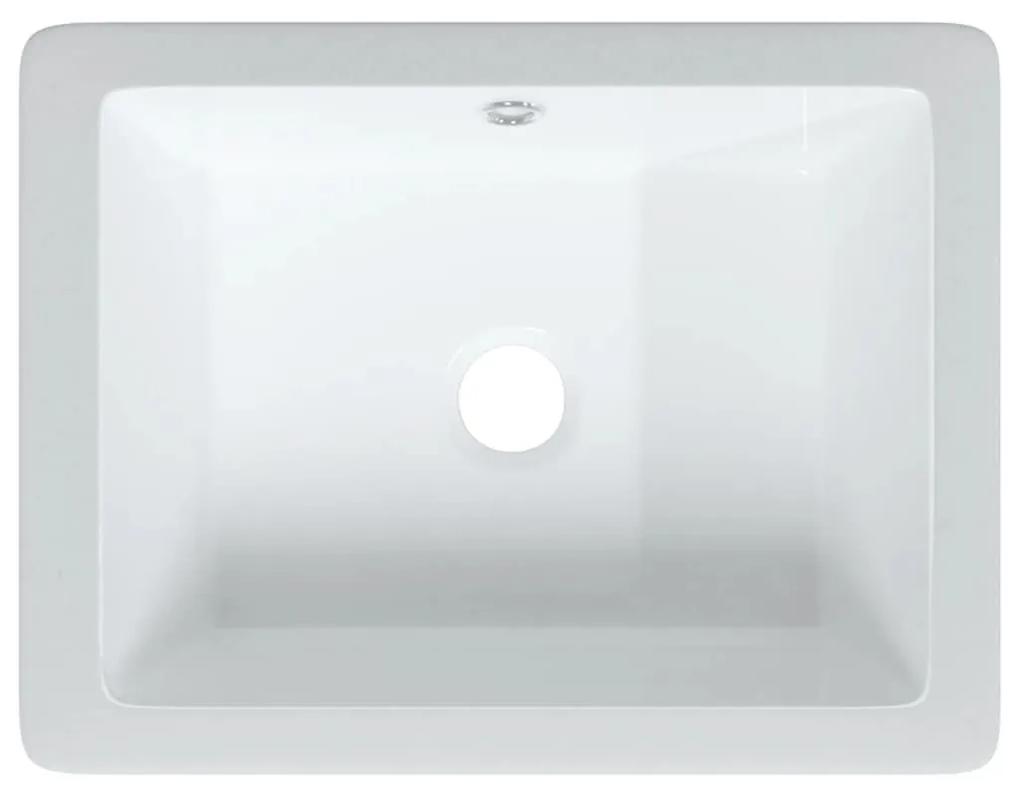 Νιπτήρας Μπάνιου Ορθογώνιος Λευκός 39x30x18,5 εκ. Κεραμικός - Λευκό
