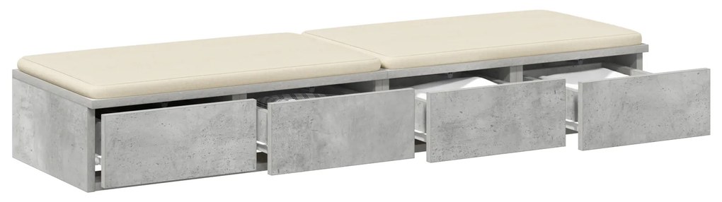 vidaXL Κομοδίνα Σκυρόδεμα Γκρι 120x36.5x16.5 εκ.
