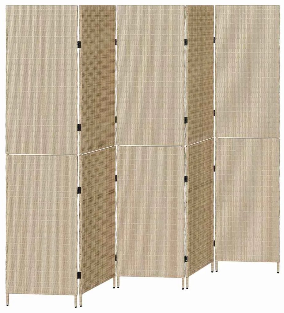 vidaXL Διαχωριστικό Δωματίου Μπεζ 245 x 180 cm συνθετικό ρατάν