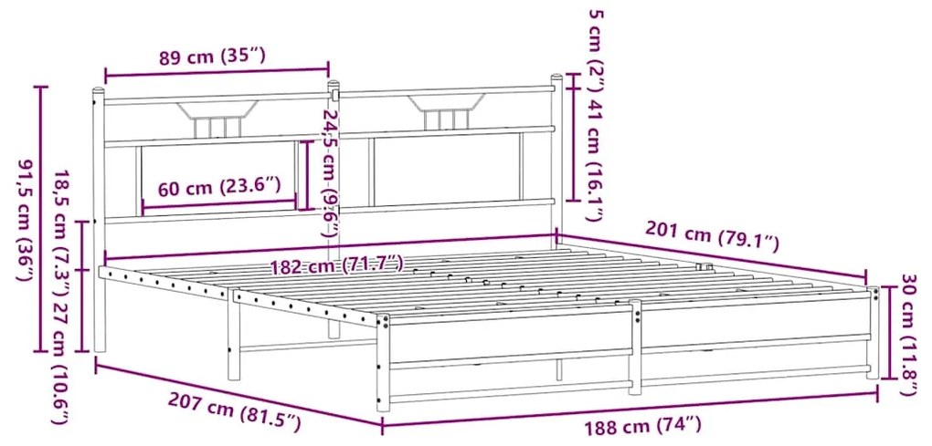 ΣΚΕΛΕΤΟΣ ΚΡΕΒ. ΧΩΡΙΣ ΣΤΡΩΜΑ ΚΑΠΝΙΣΤΗ ΔΡΥΣ 180X200 ΕΚ. ΜΕΤΑΛΛΙΚΟ 3325109