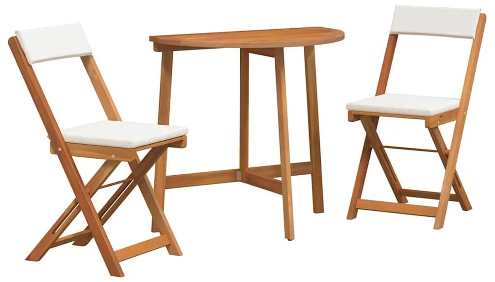 vidaXL Σετ μπιστρό με μαξιλάρι 3 pcs Φυσικό Λάδι Στερεό Ξύλο Ακακίας