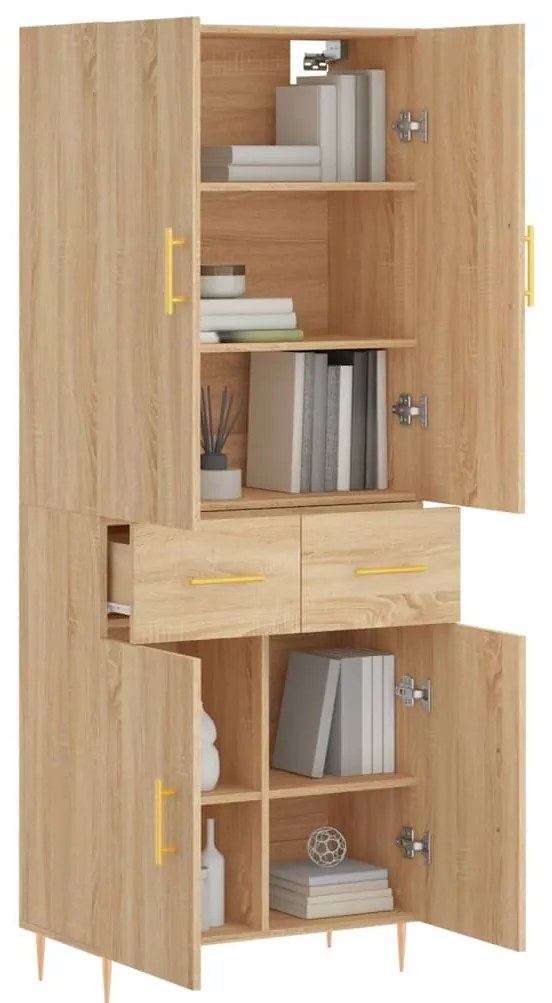 vidaXL Ντουλάπι Sonoma δρυς 69,5 x 34 x 180 εκ. από Επεξεργασμένο Ξύλο