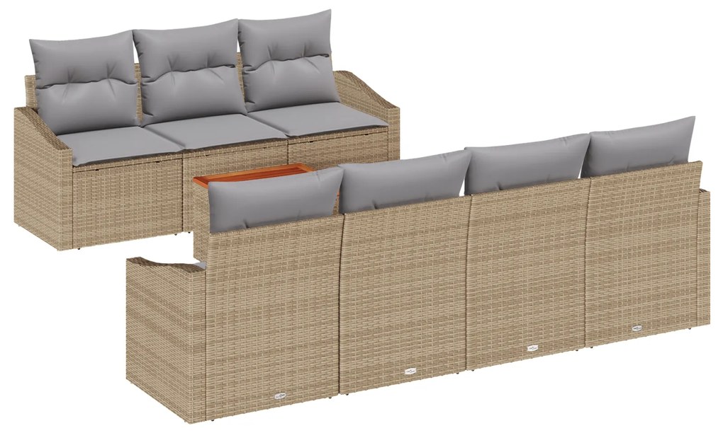 vidaXL Σετ Καναπέ Κήπου 8 pcs Beige, ανοιχτό γκρι