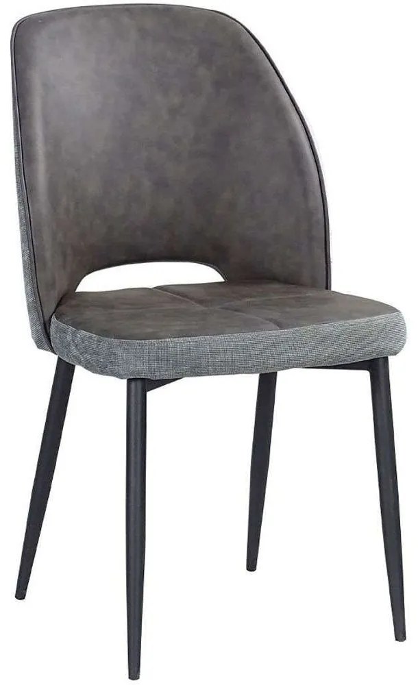 Καρέκλα Bouton 03-1092 49x58x89cm Grey Μέταλλο,Ύφασμα,Τεχνόδερμα