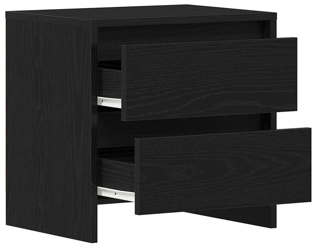 vidaXL Κομοδίνο Μαύρη δρυς 45 x 34 x 44.5 εκ Επεξεργασμένο ξύλο