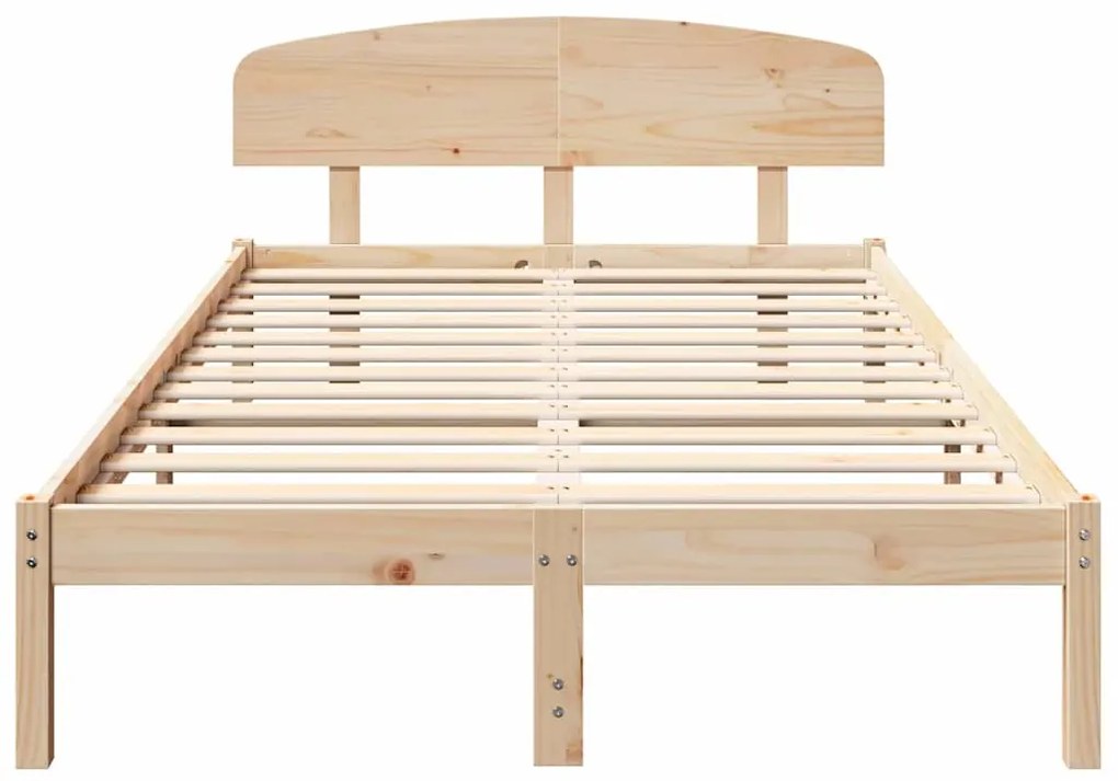 vidaXL Σκελετός Κρεβατιού Φυσικό 140 x 190 cm Στερεά ξυλεία πεύκου
