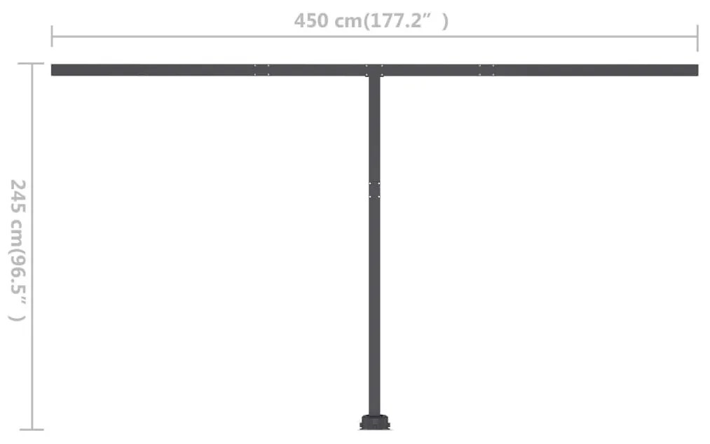 Τέντα Συρόμενη Χειροκίνητη με LED Κρεμ 400 x 300 εκ. - Κρεμ