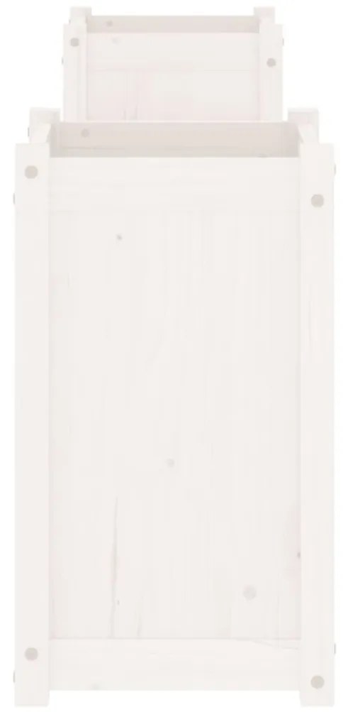 Ζαρντινιέρα Παγκάκι Λευκό 180x36x63 εκ. από Μασίφ Ξύλο Πεύκου - Λευκό