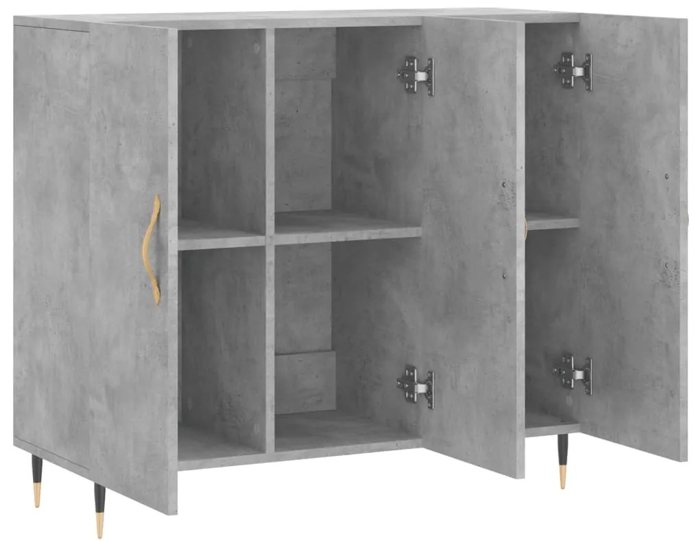 vidaXL Ντουλάπι Γκρι Σκυροδέματος 90x34x80 εκ. Επεξεργασμένο Ξύλο
