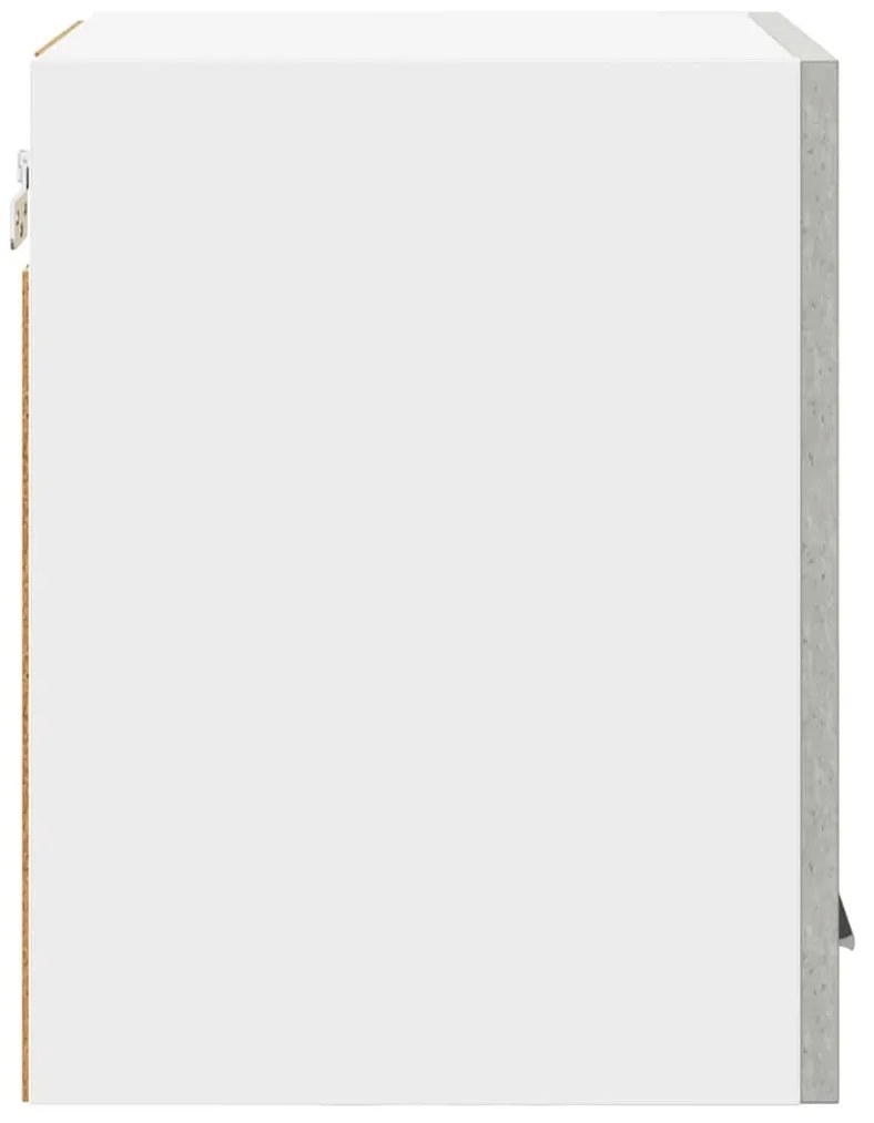 vidaXL Κρεμαστό ντουλάπι με αποθήκευση 2 pcs Σκυρόδεμα Γκρι και Λευκό