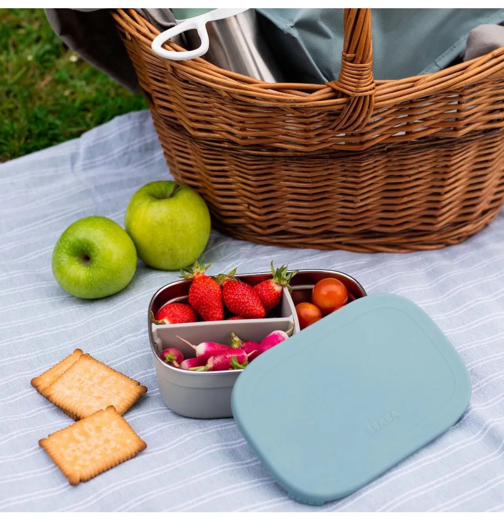 Béaba Δοχείο Φαγητού Ανοξείδωτο Velvet grey/Baltic blue